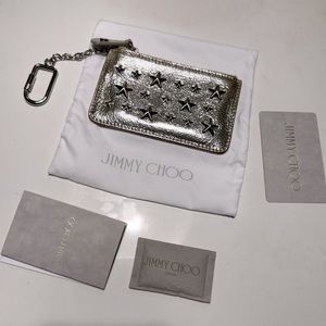 JIMMY CHOO SILVER STAR COUNTY Pouch